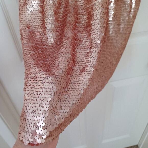 About Us x Revolve Bethany Sequin Mini Dress Rose Gold S NWT - Picture 7 of 14
